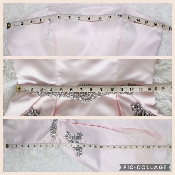 Envious Couture Strapless Pink Dress Beaded Pocket - Picture 7 of 8